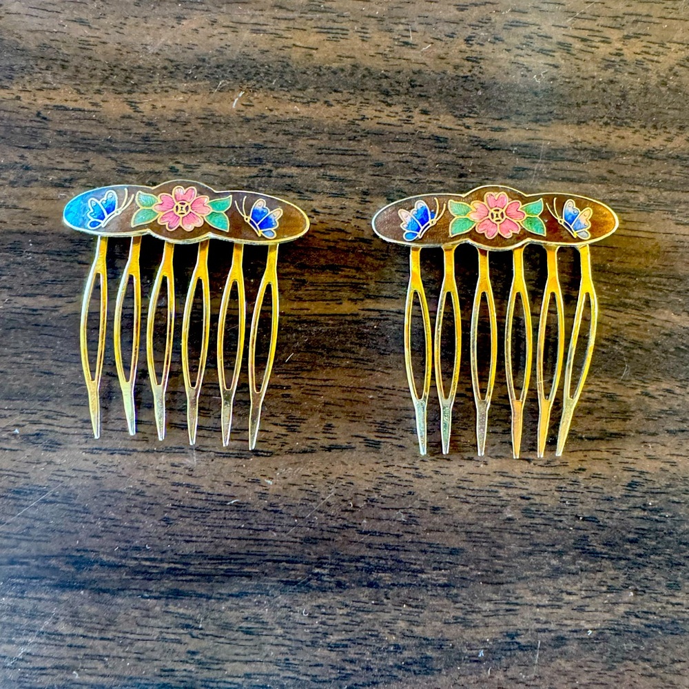 Flower hair comb duo